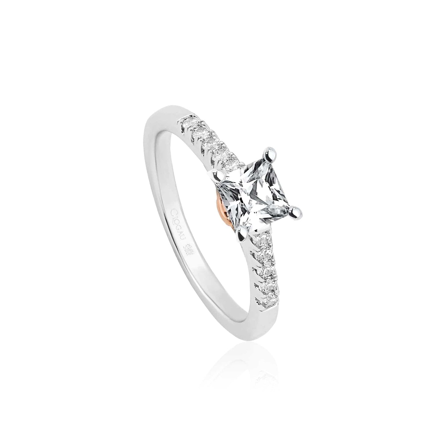 Platinum Timeless Love Engagement Ring with 0.5ct Princess Cut Diamond
