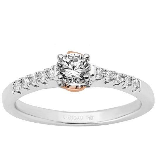 Timeless Love (P) - 9K White with 9K Rose Gold - 0.3 Carat, I Colour, SI1 Clarity, Round Brilliant Cut