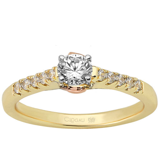Timeless Love (N) - 9K Yellow with 9K Rose Gold - 0.3 Carat, G Colour, VS1 Clarity, Round Brilliant Cut