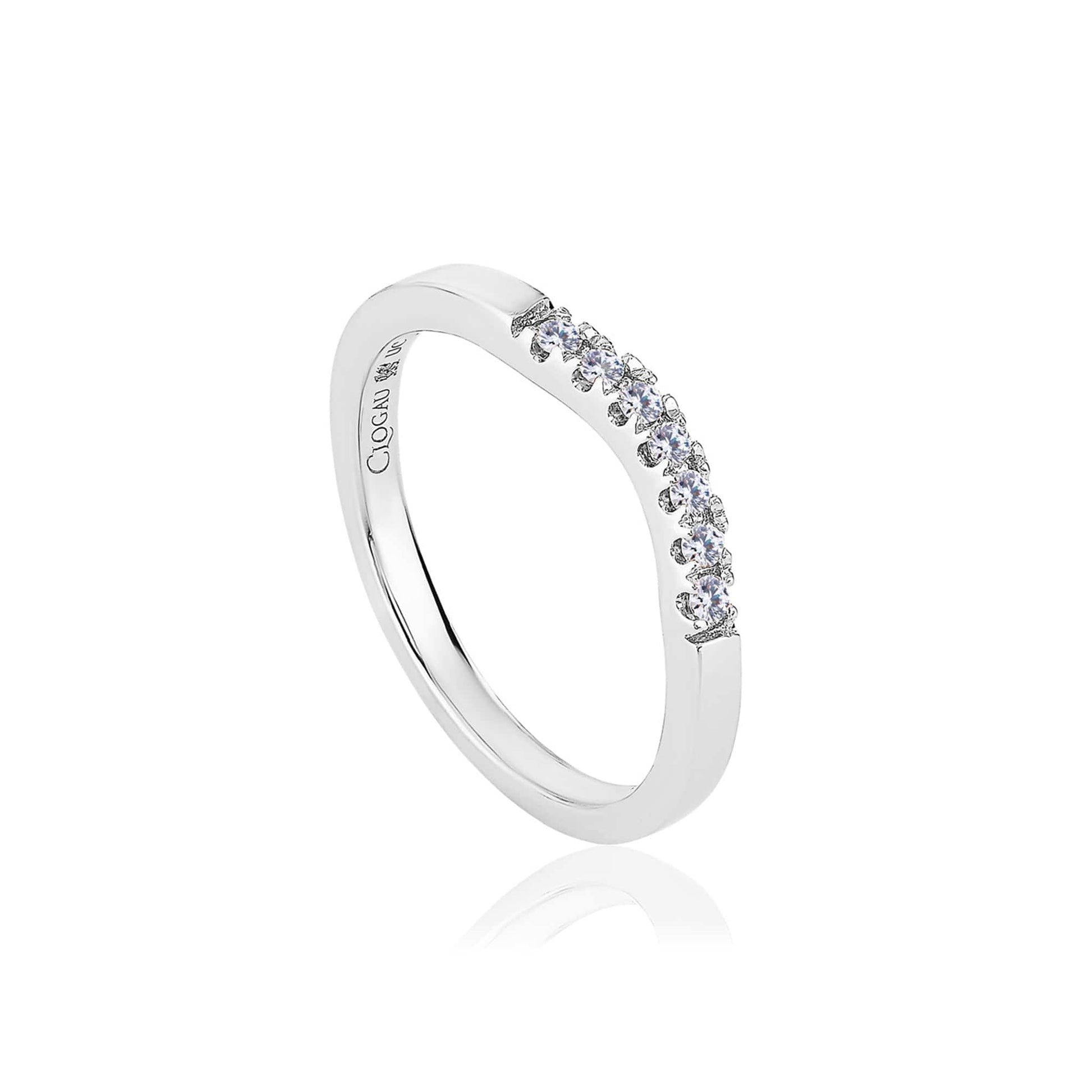 9ct White Gold Past Present Future Wedding Ring