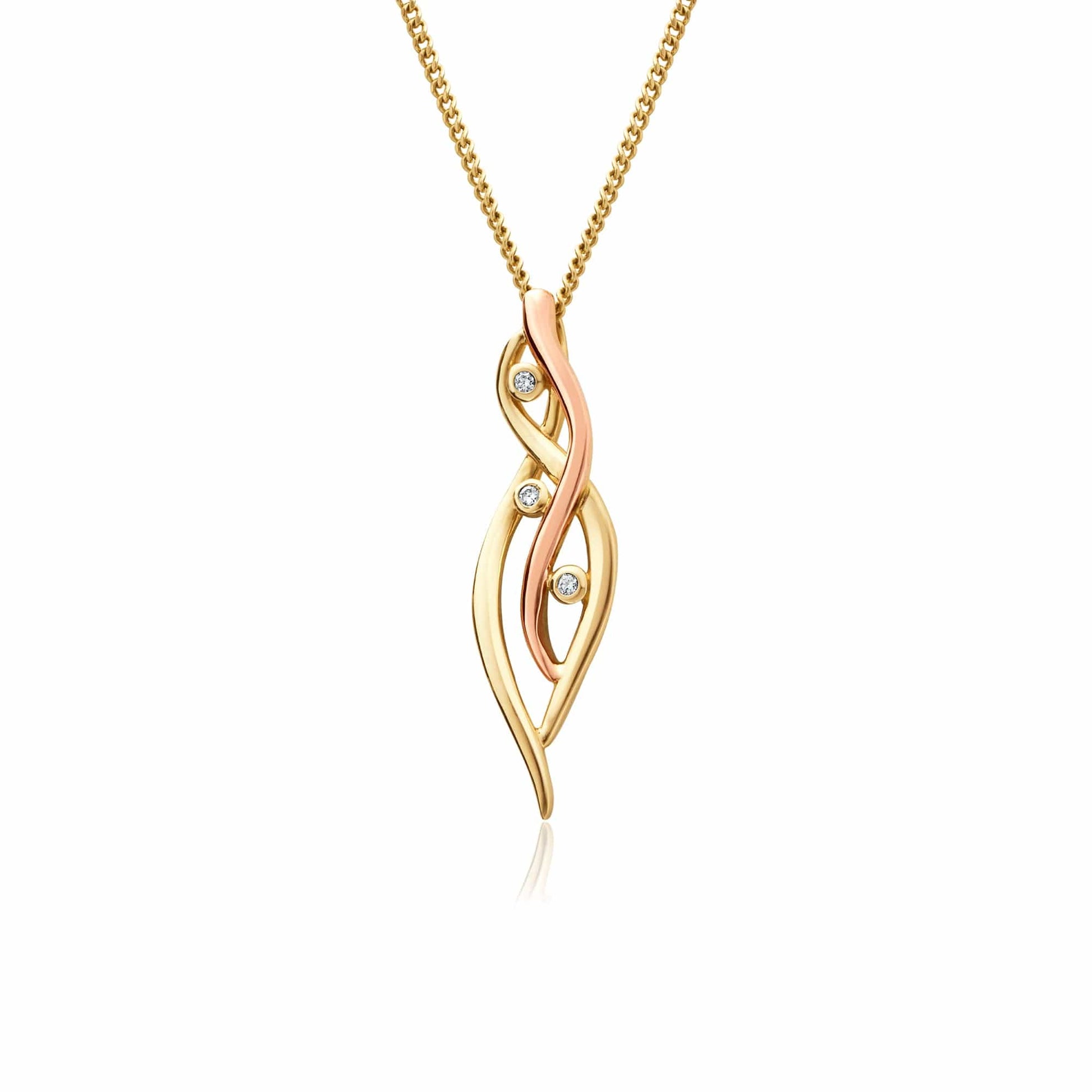 Swallow Falls 18ct Gold and Diamond Pendant