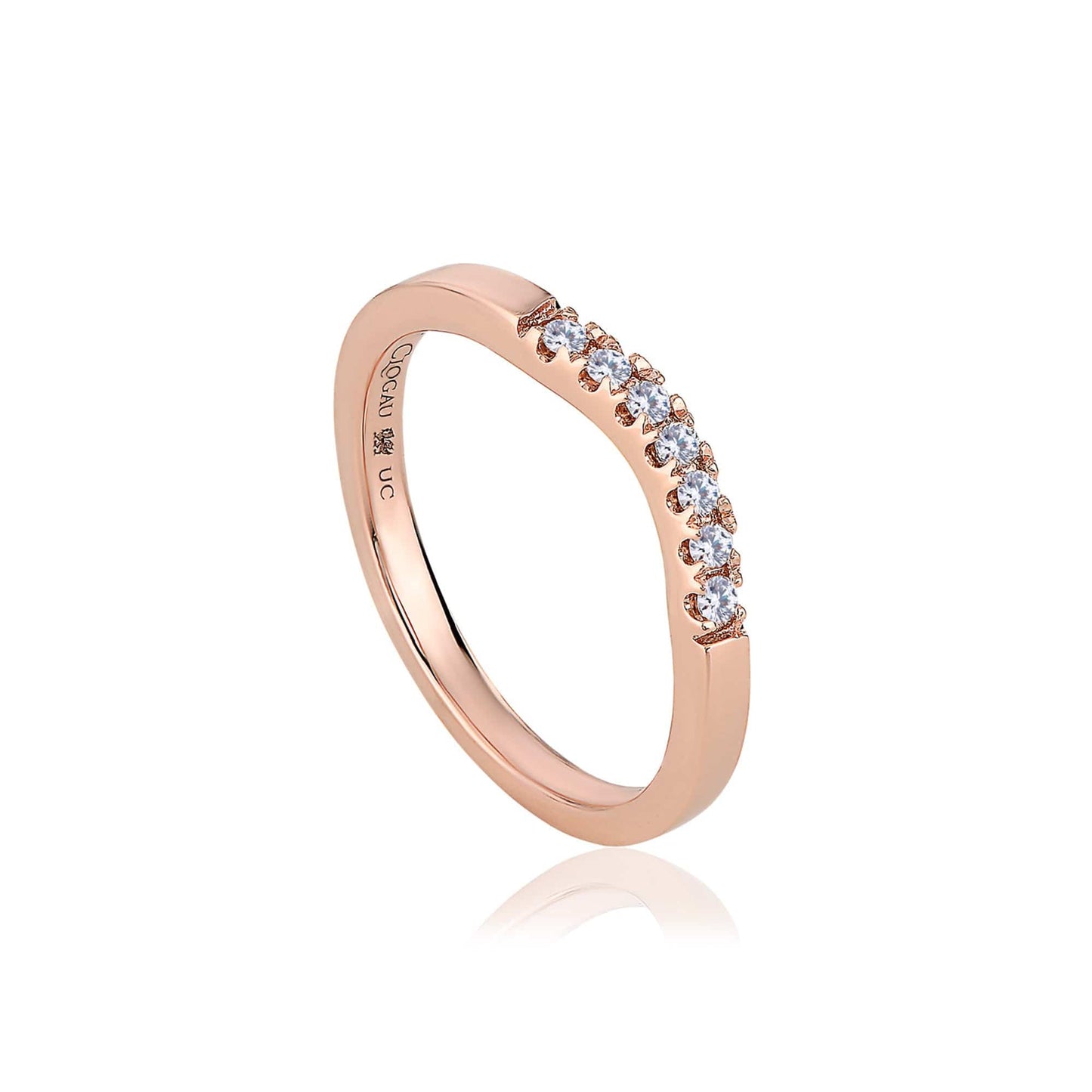 18ct Rose Gold Past Present Future Wedding Ring