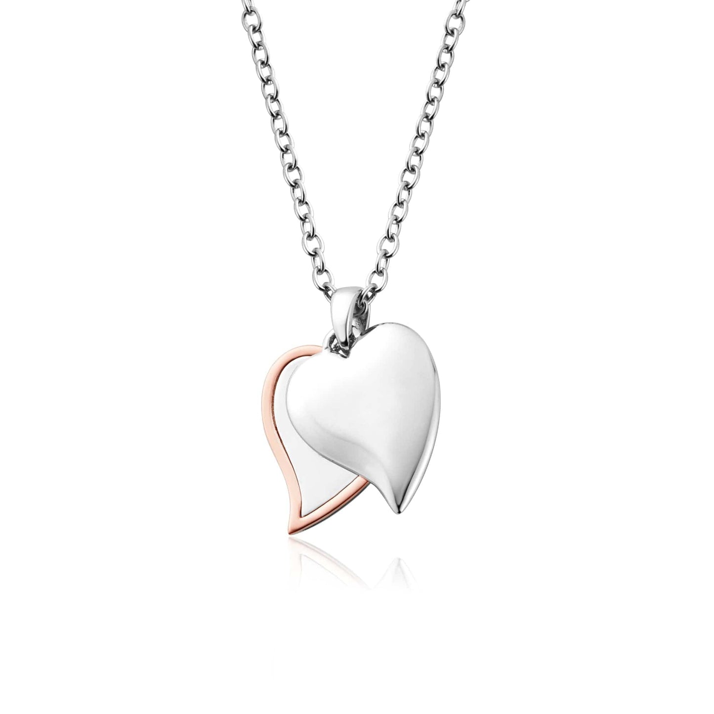Cwtch Silver Double Heart Drop Pendant