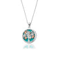 Tree of Life® Silver and Turquoise Circle Pendant
