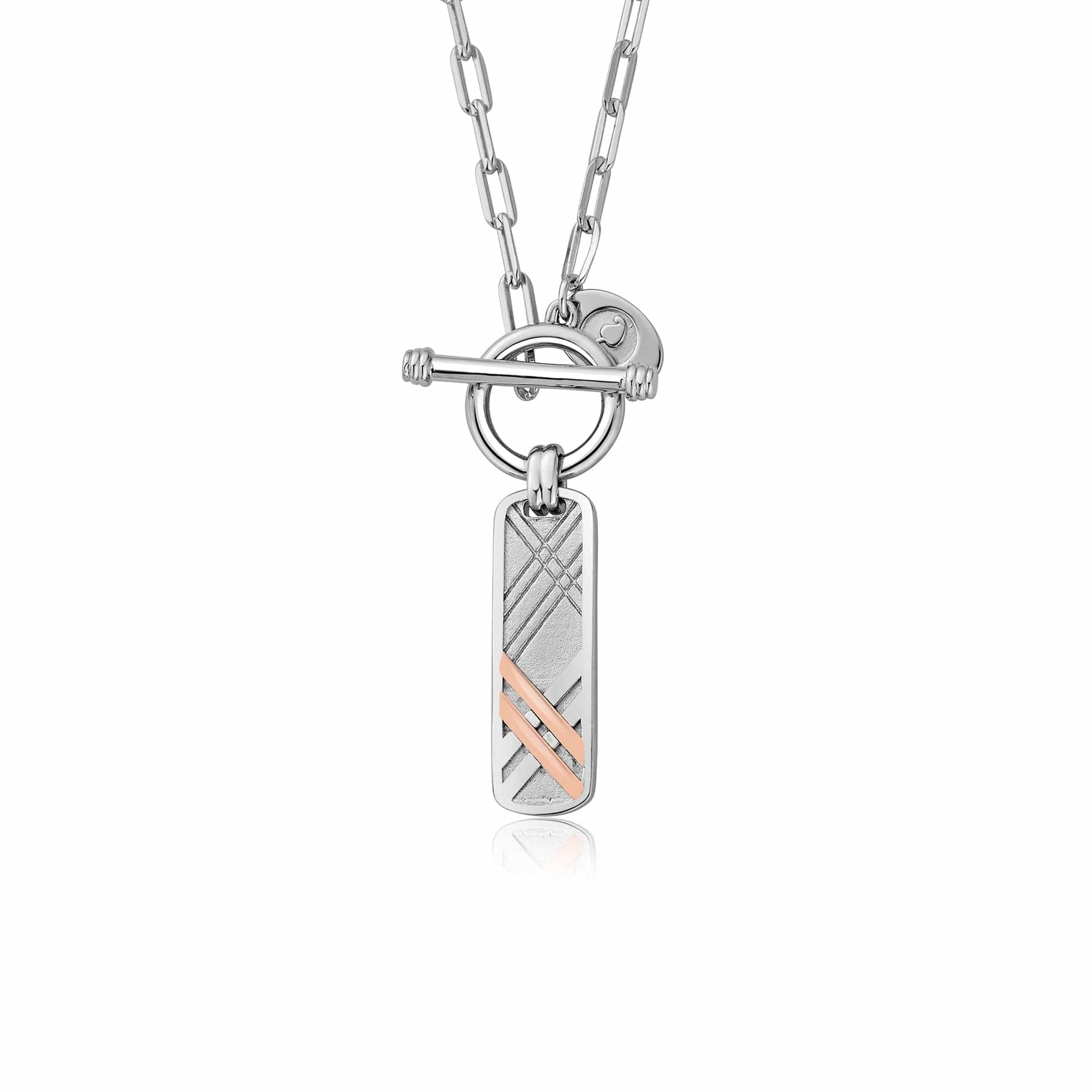 Welsh Tartan Silver T-bar Pendant