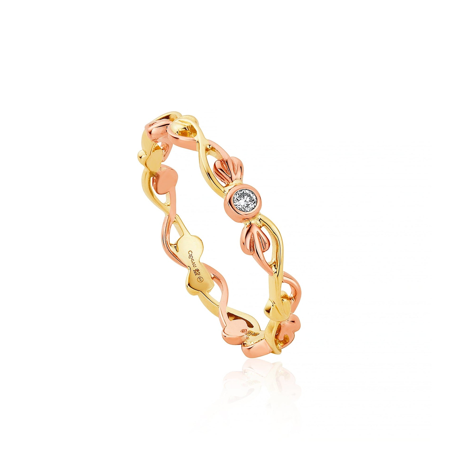 Tree of Life® Gold and Diamond Stacking Ring – Clogau